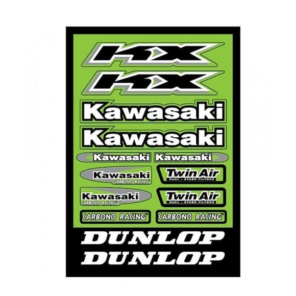 Pliego pegatinas kawasaki 32x22 cm - Roanracing.com