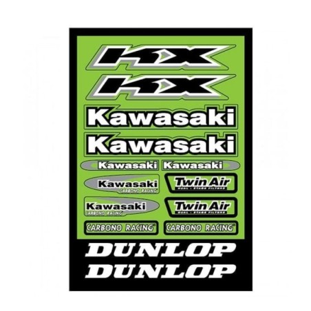 Pliego pegatinas kawasaki 32x22 cm - Roanracing.com