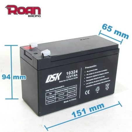 Bateria 12V 7.0Ah plomo acido - Roanracing.com