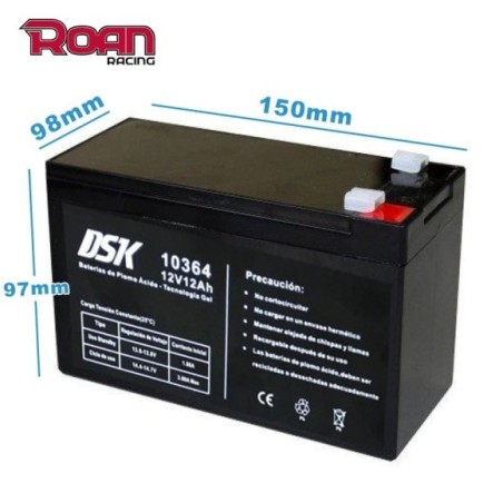 Batería GEL 12v 12Ah DSK - Roanracing.com