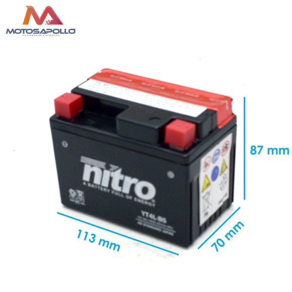 Batería 12V-3AH plomo ácido Nitro Roanracing.com