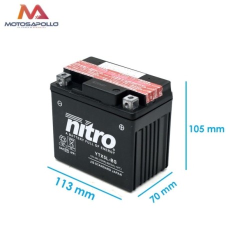 Batería 12V 4Ah plómo ácido Nitro Roanracing.com