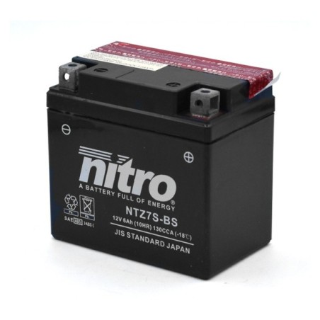 Batería 12V-6AH Nitro NTZ7S-BS AGM plomo ácido - Roanracing.com