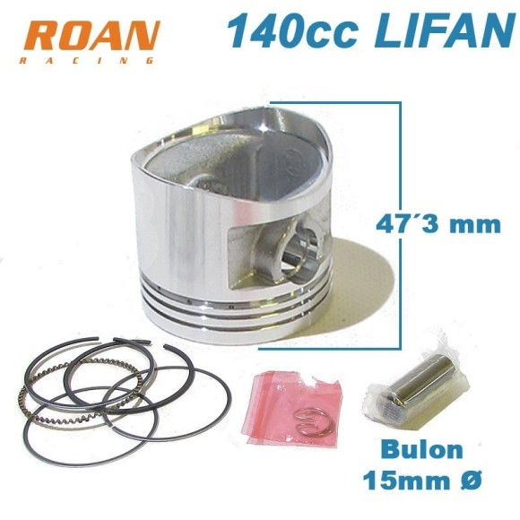Kit piston 55mm bulon 15mm 140cc Lifan - Roanracing.com