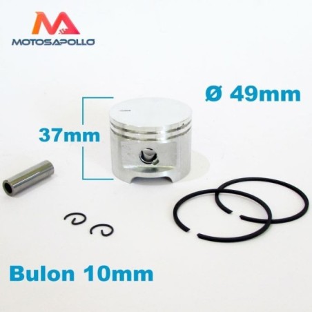 Kit piston 49x37mm y segmentos - Roanracing.com