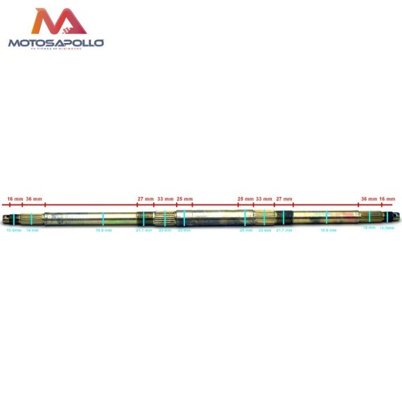 Eje trasero quad 610 mm - Roanracing.com