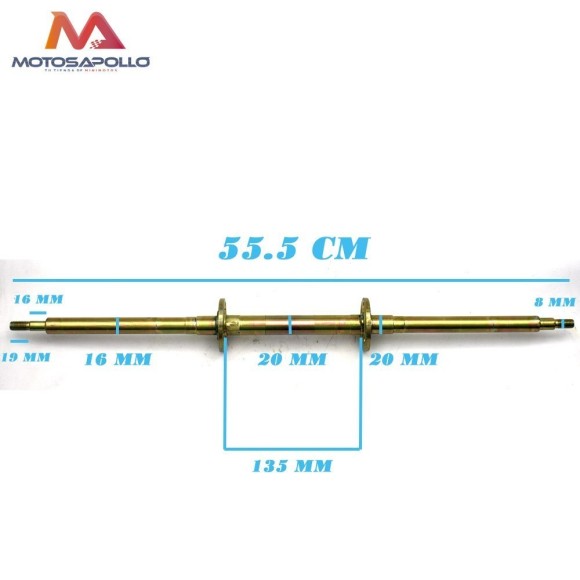 Eje trasero mini quad 55.5 cm Roanracing.com
