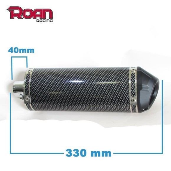 Silencioso Pit bike 38mm Carbono - Roanracing.com