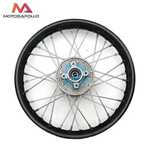 Llanta trasera 1.85-14"  Pit bike Eje Ø12mm Roanracing.com