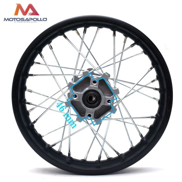 Llanta 1.85-12" trasera eje Ø12 mm Pit bike AGB Roanracing.com