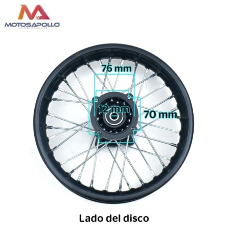 Llanta trasera 1.85-12" SDG pit bike Roanracing.com