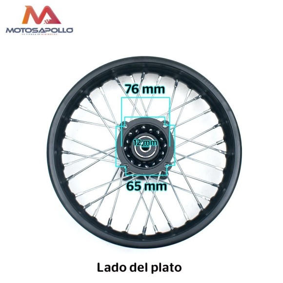 Llanta trasera 1.85-12" SDG pit bike Roanracing.com