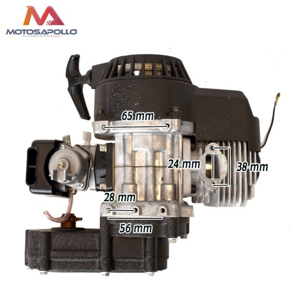 Motor 49cc V3 reductora corta. Roanracing.com
