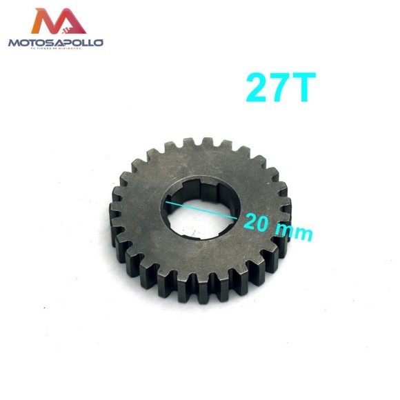Piñon caja cambio secundario 27T 20mm Pit bike - Roanracing.com
