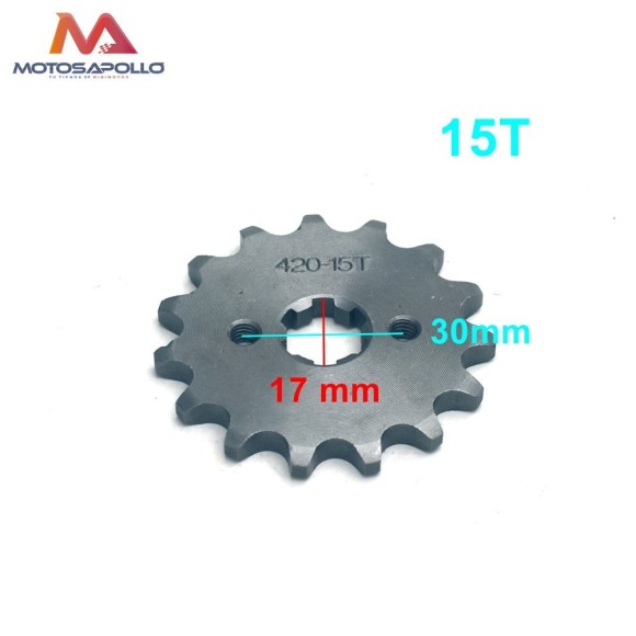 Piñon salida 420 15T 17mm pit bike - Roanracing.com