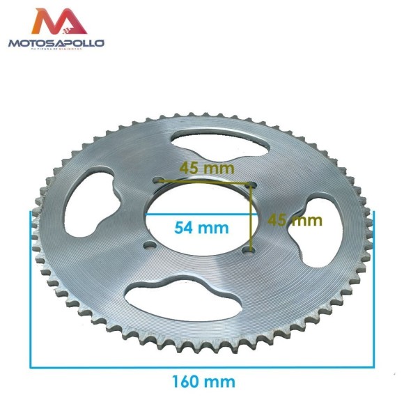 Plato cadena T8F 54mm patinete Roanracing.com