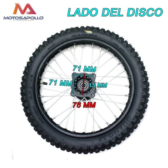 Rueda delantera pit bike 2.50-14 SDG - Roanracing.com