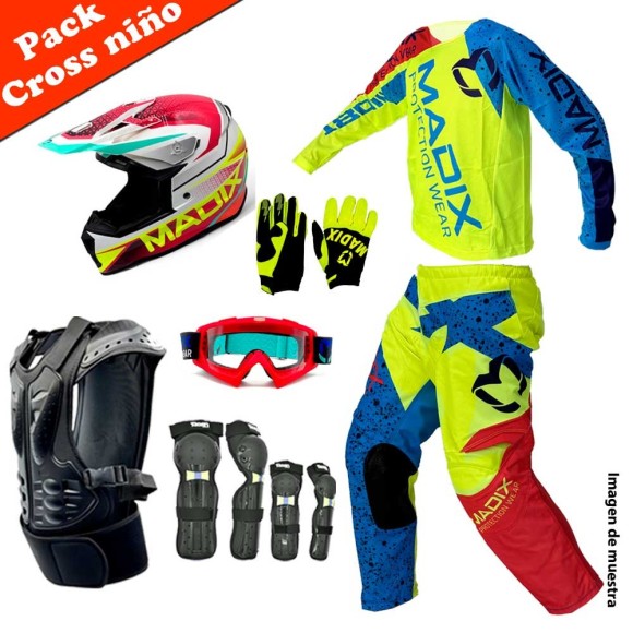 Kit protección completa motocross niño traje protecciones