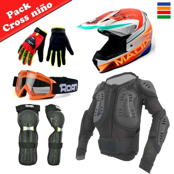 Juego protecciones motocross infantil peto integral