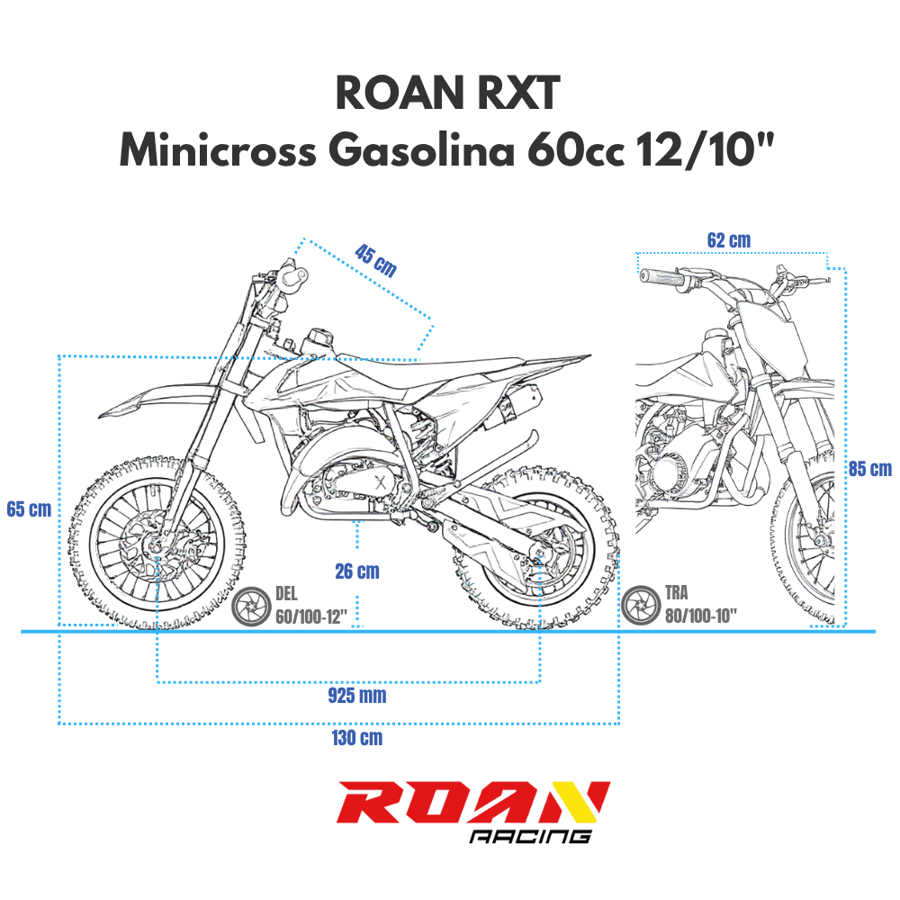 Minicross gasolina 60cc Roan RXT 12"/10"