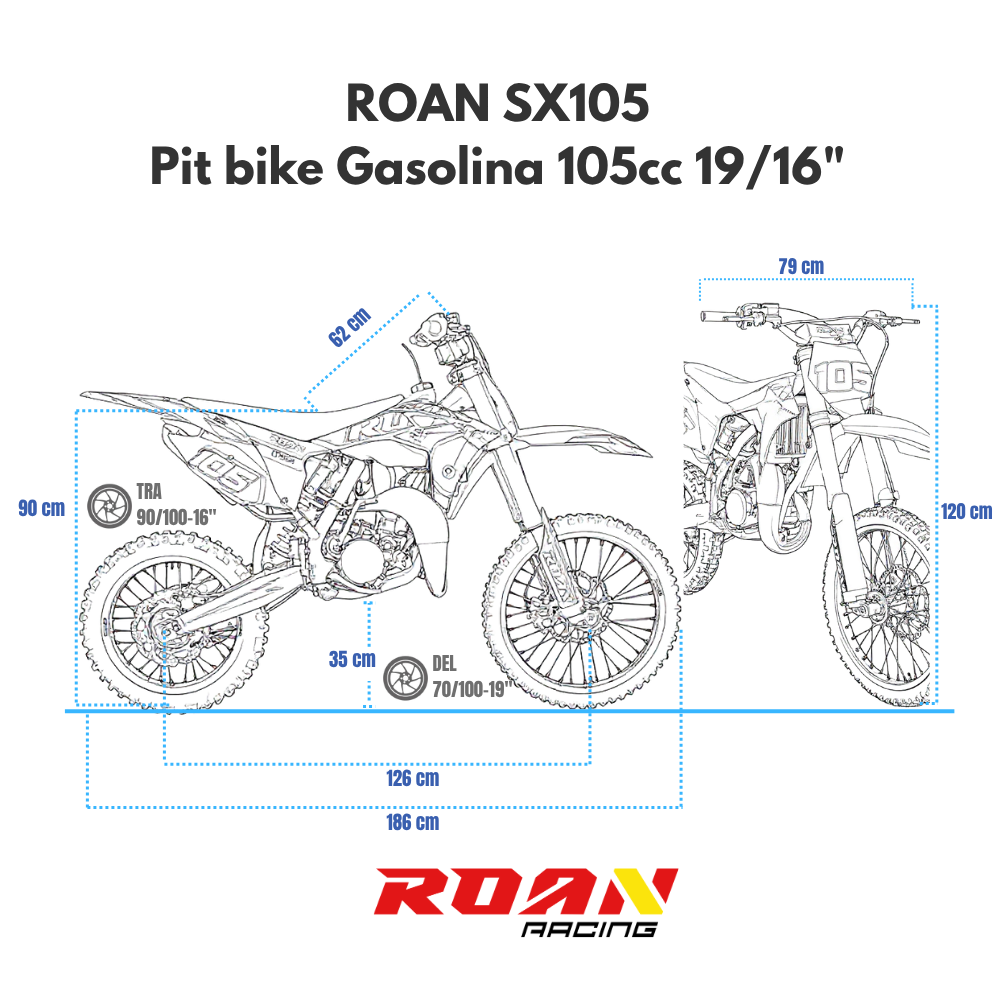 Pit bike SX105 105cc 2T 19/16