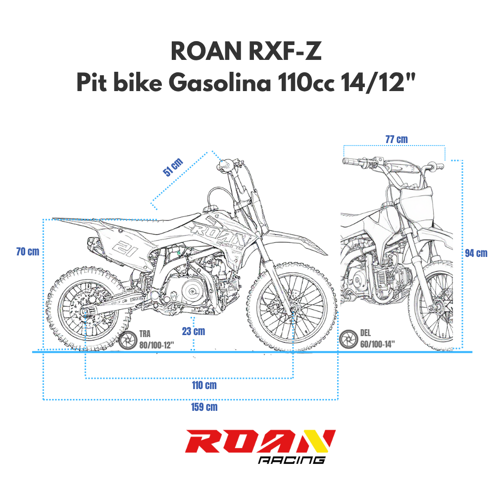 Pit bike automática 110cc RXF-Z arranque eléctrico 14/12"