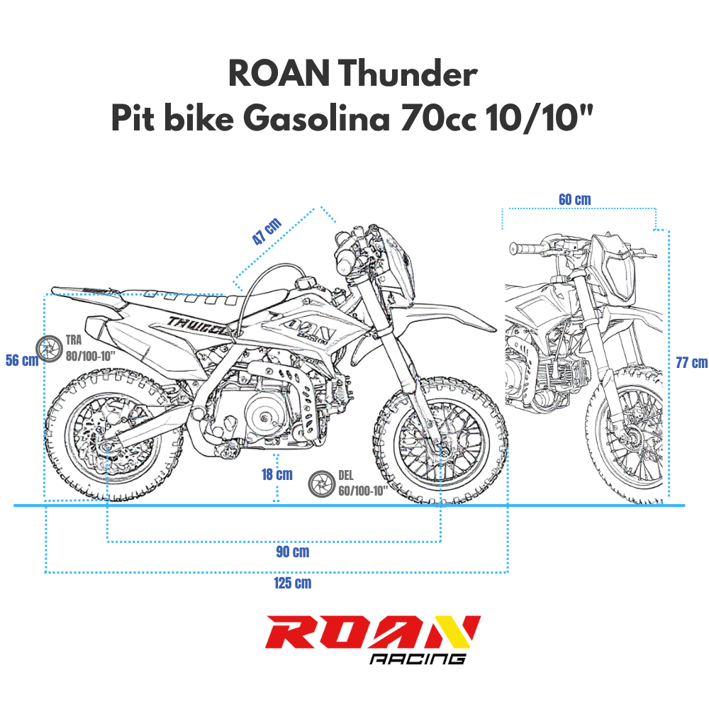 PIT BIKE 70CC 10/10" APOLLO THUNDER AUTO