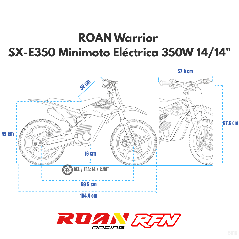 Minicross eléctrica RFN SX-E350 14/14” 350W 36V