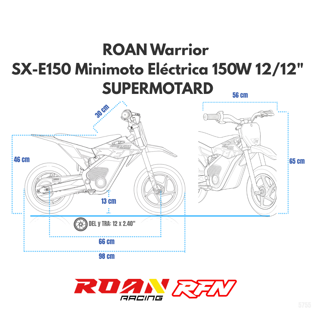 Minimoto Eléctrica RFN Warrior Kids SX-E150 (150W) Supermotard 12