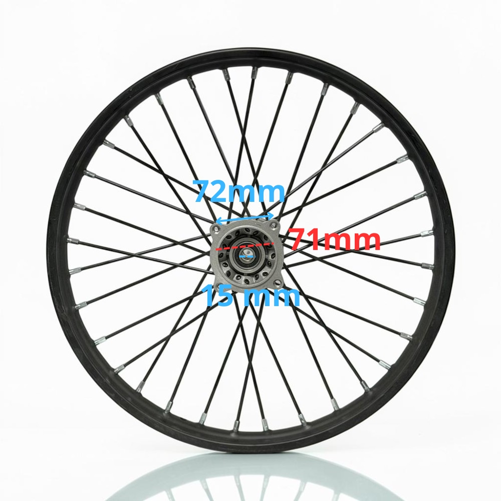 llanta delantera pit bike 1.60-19 buje 15 mm
