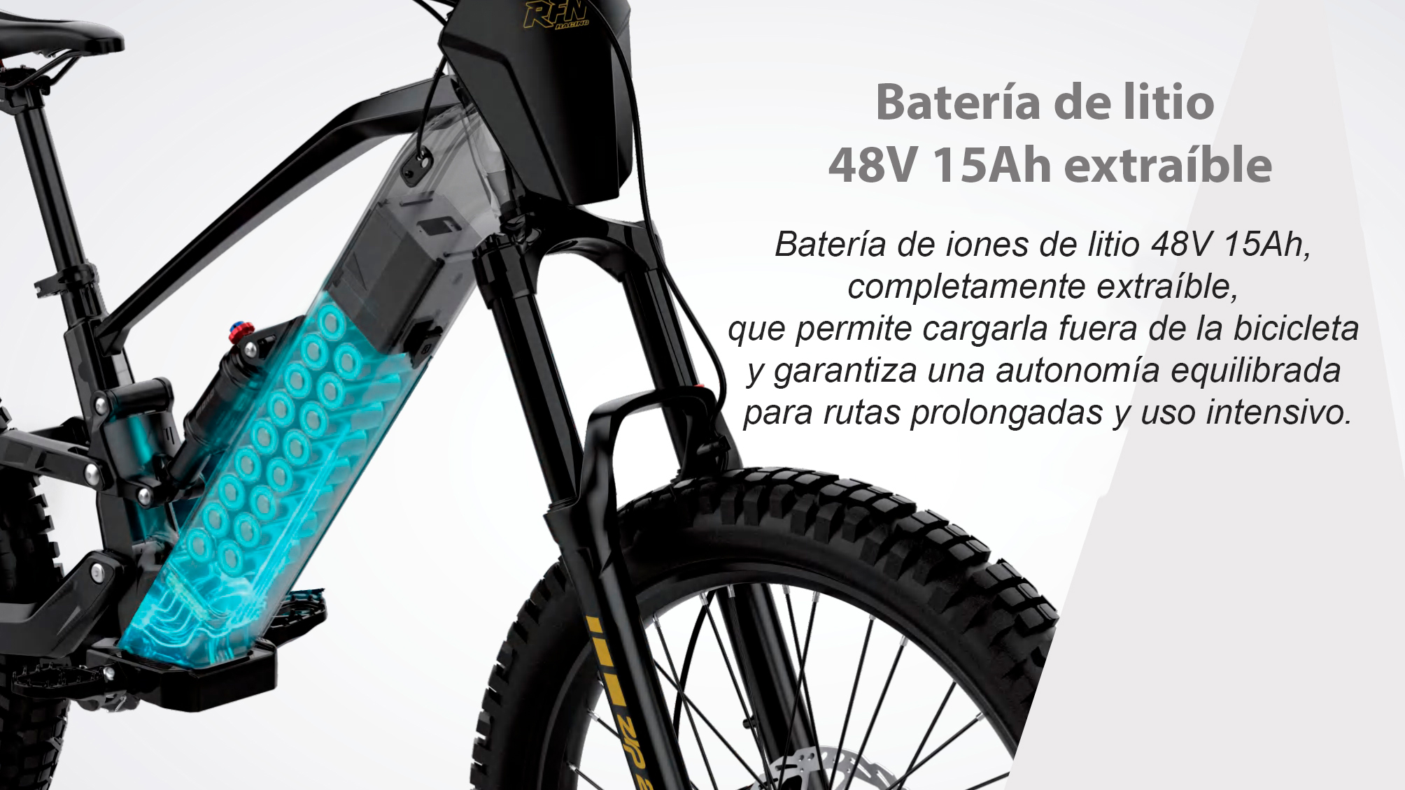 Batería extraíble de litio 48V 15Ah bicicleta eléctrica RFN EVO PRO