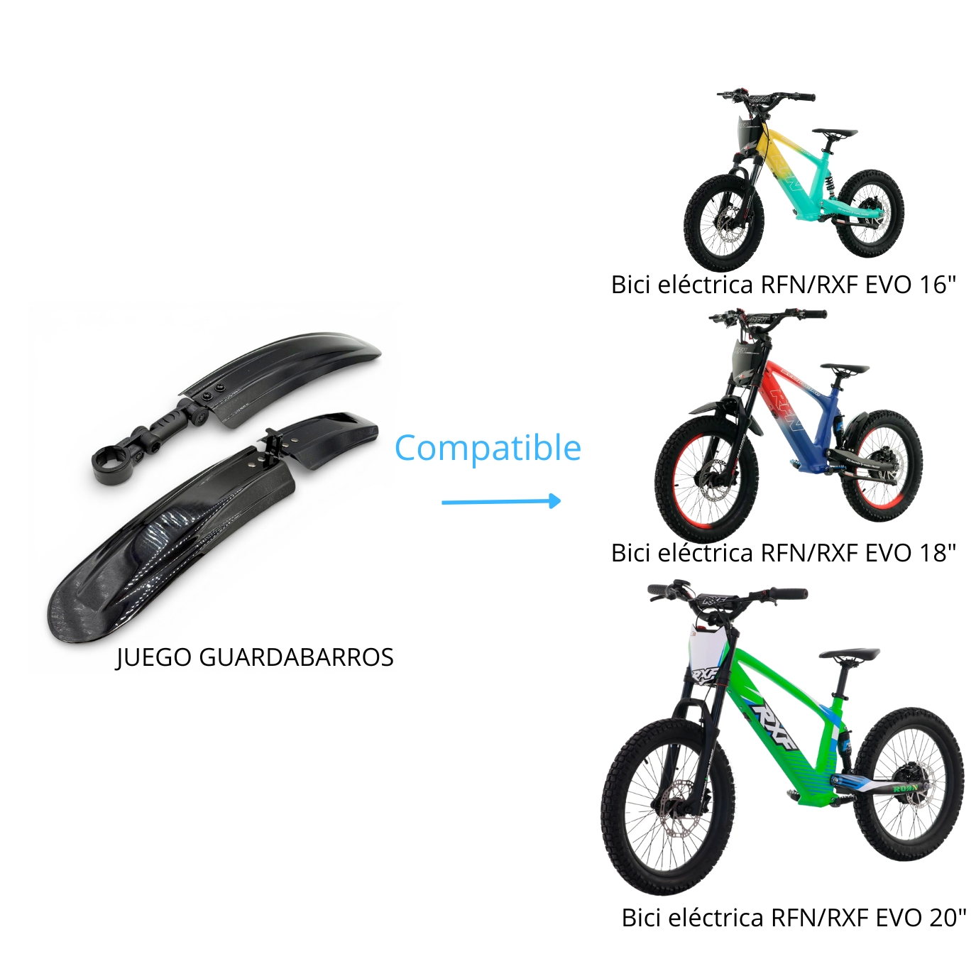 juego de guardabarros para bicicleta EVO 16