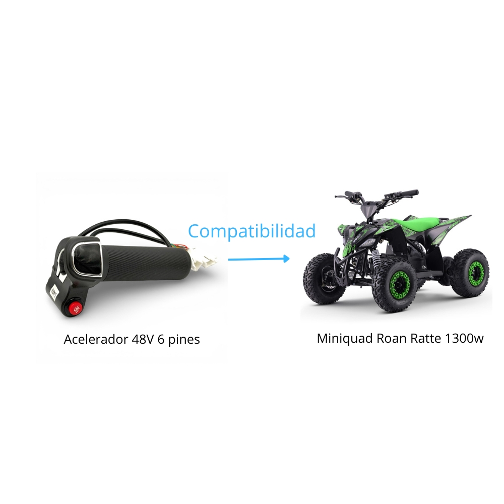 Puño Acelerador de 6 Pines 48V para Roan Ratte 1300W