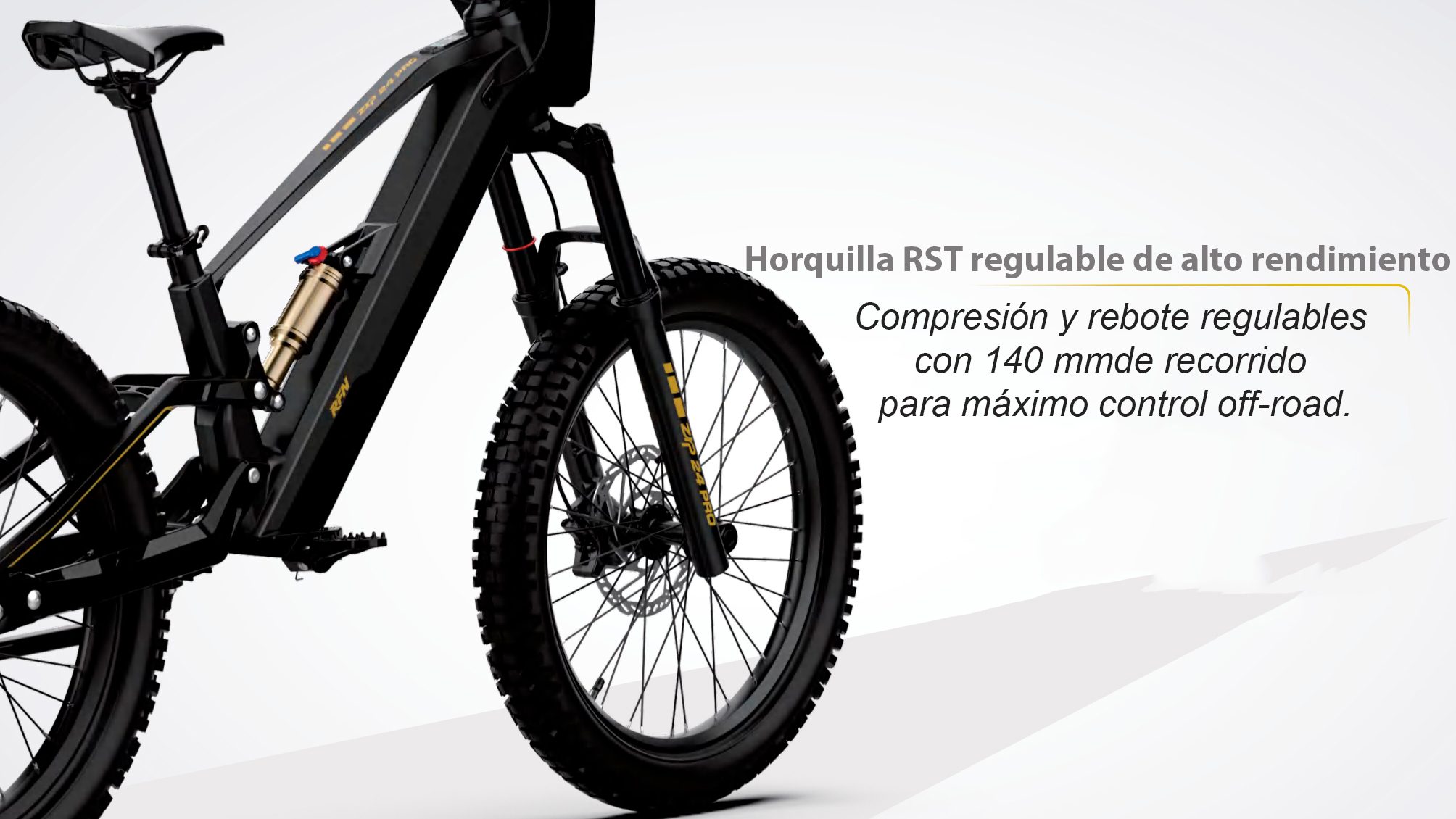 Horquilla delantera RST ajustable bicicleta eléctrica RFN EVO PRO 24